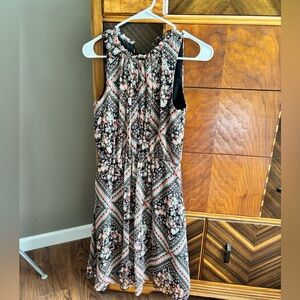 Women’s Black Floral Halter Neck Dress